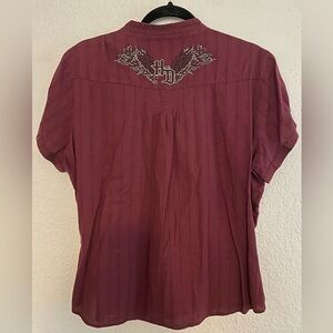 Harley-Davidson Burgundy Button Down Logo Shirt